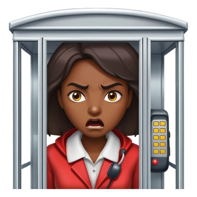 Téléphone booth with angry woman inside sticker