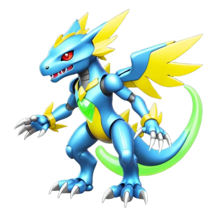Modern Cyber Lombax-Digimon-Fakémon-creature, full body sticker