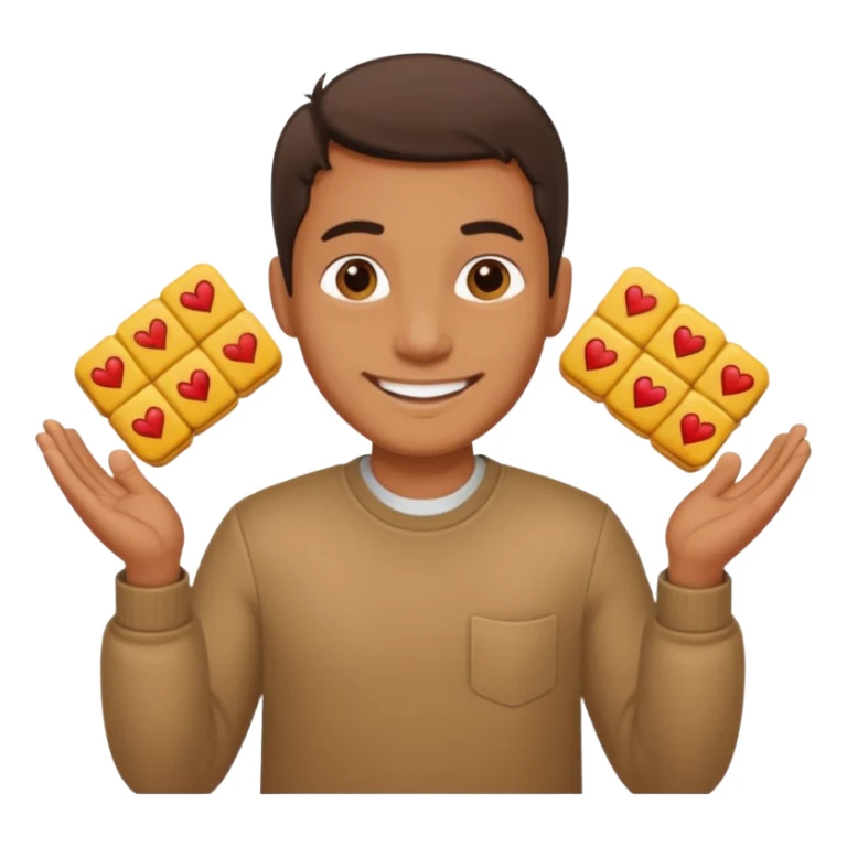 A Man holding 6 in one hand, 7 in the other Hand.  sticker