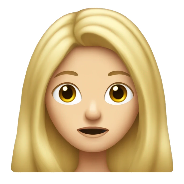 Blond woman with long hair annoyed  sticker