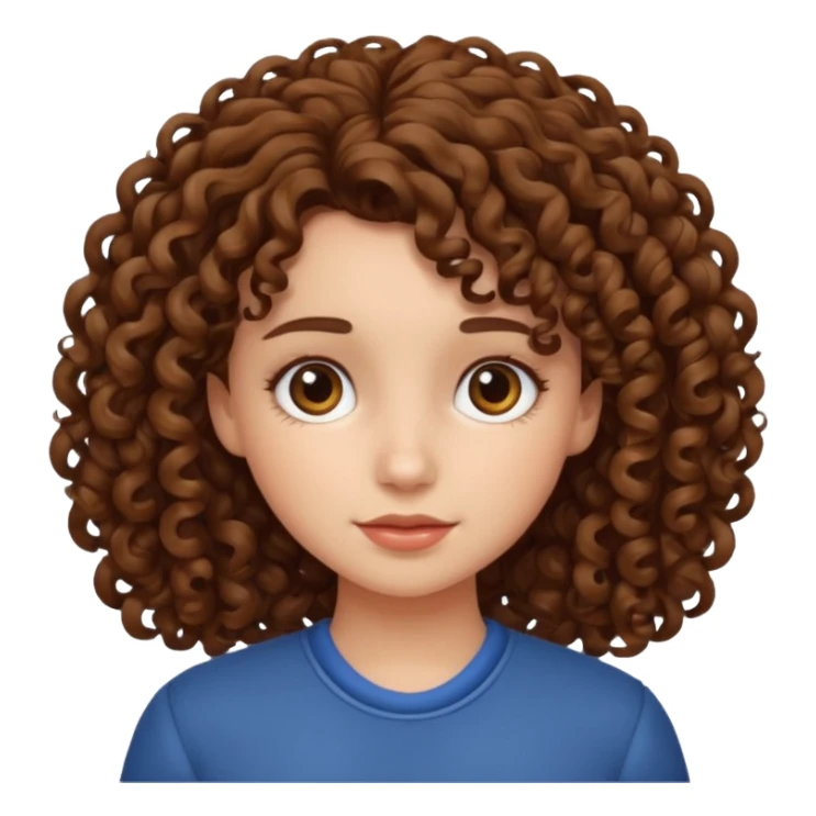 Girl with curly hair sticker