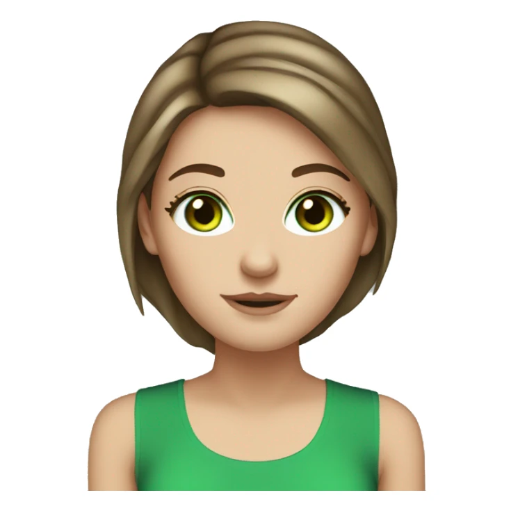 brown haired green eyed white girl sticker