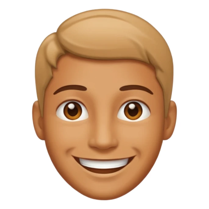 Generate a smiling emoji of this person please sticker