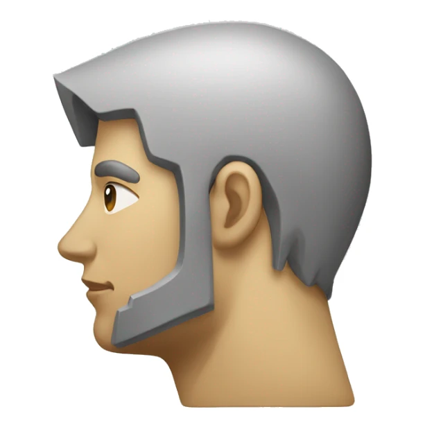 a janus face in profile with one side being human looking left and the other side being an angular android looking right sticker