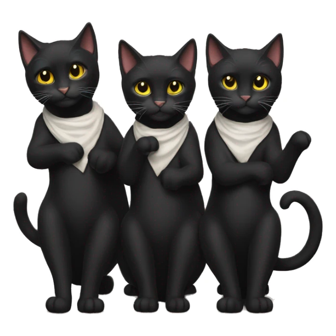 Three black cats as rockstars sticker