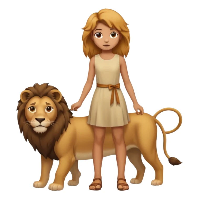 in lion family, only Kid Girl., full body, single tail sticker