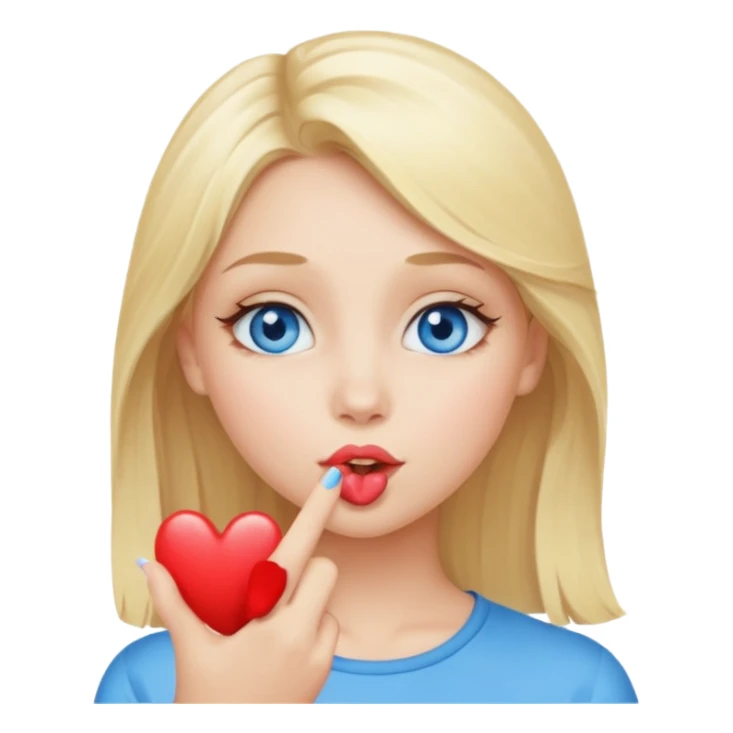 blonde girl blue eyes blowing a kiss sticker