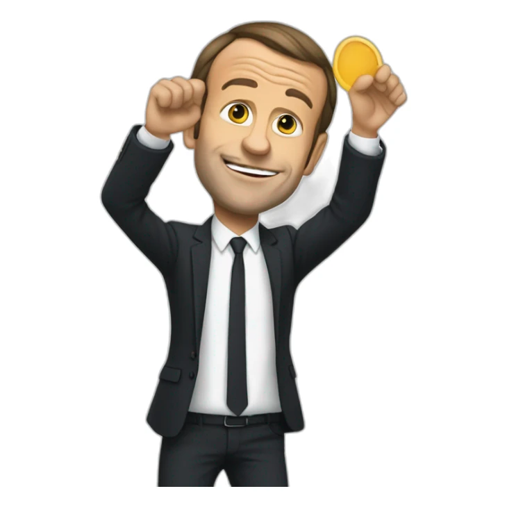 Macron qui fait un dab sticker