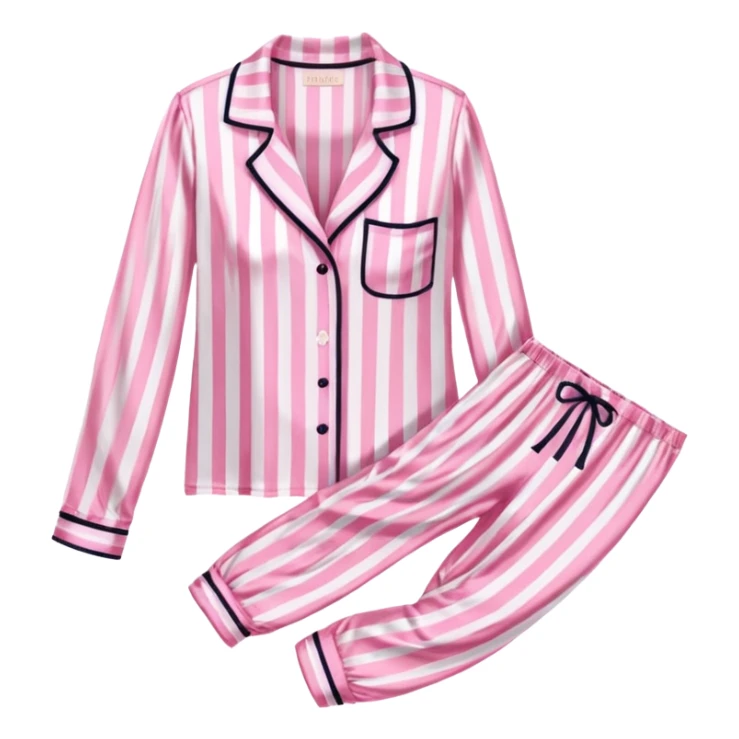 Striped pink and white silk Victoria’s Secret pajama set sticker