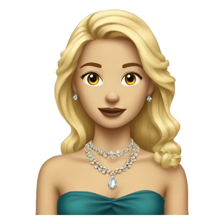 blonde girl portrait with jewelry sticker