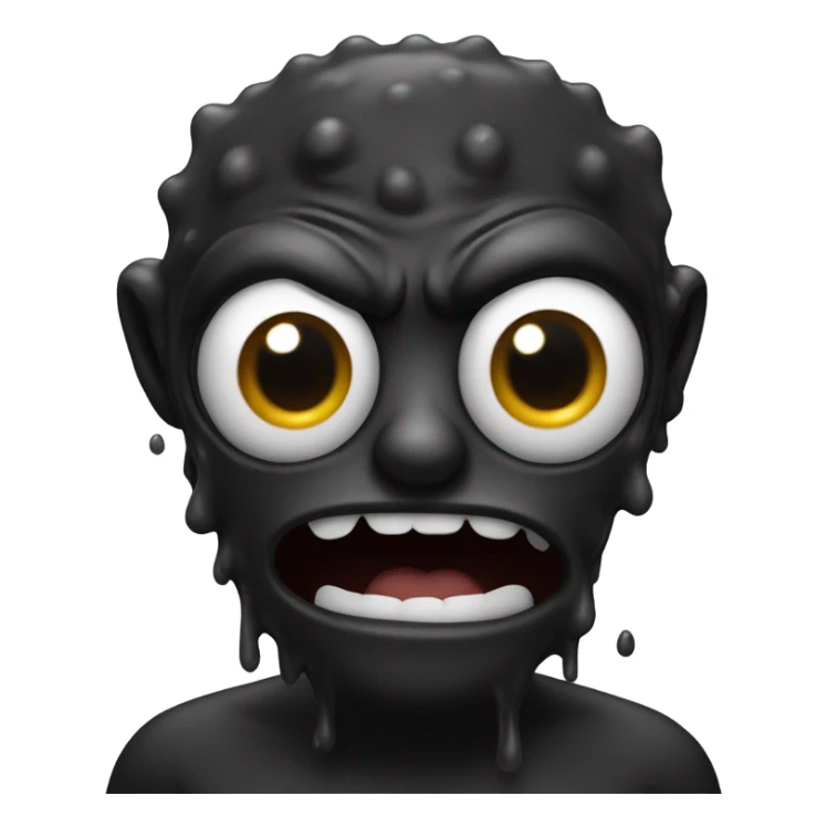 Man turning into black goo monster with one eye and no mouth sticker