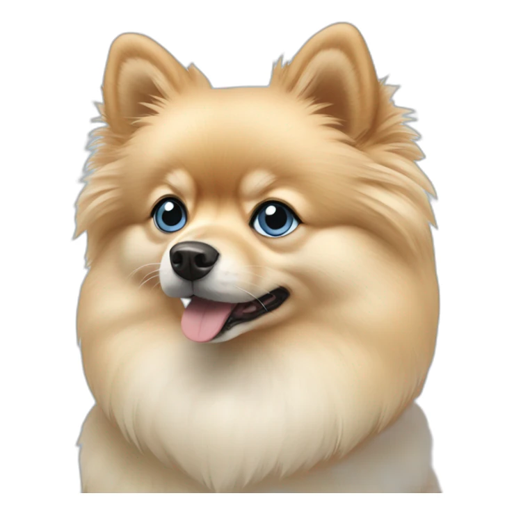 cream-pomeranian-dog-blue-eyes sticker