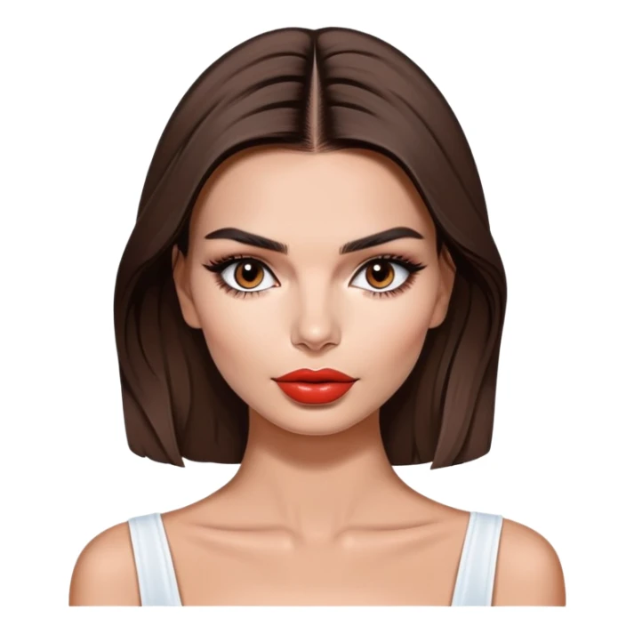 Emily Ratajkowski, beautiful fashion model with brunette hair, full lips, defined eyebrows sticker