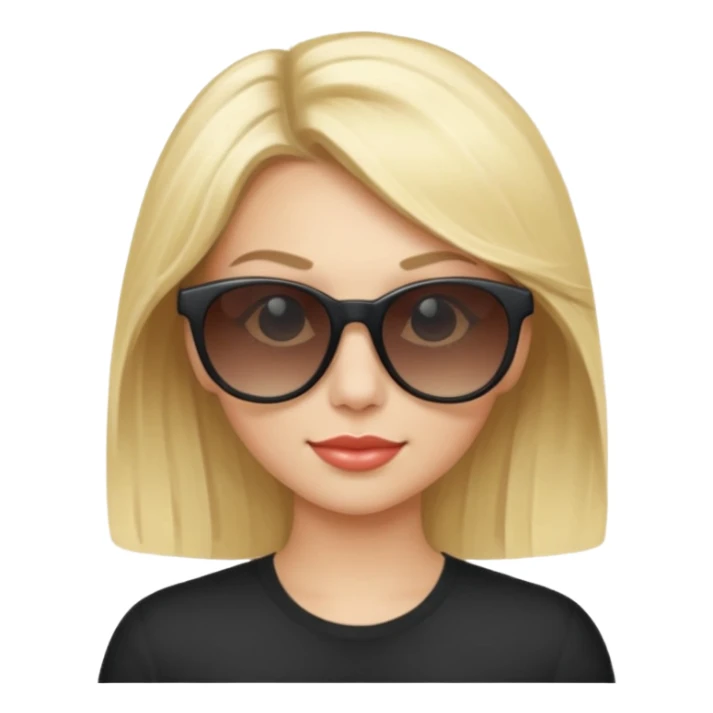 A woman with blonde hair wearing cool sunglasses. sticker