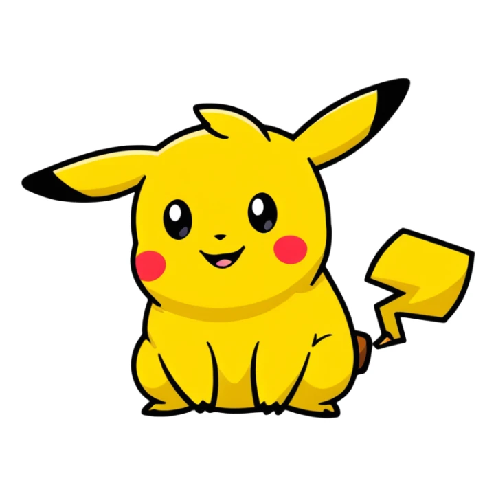 cartoon Pikachu with poop emoji sticker