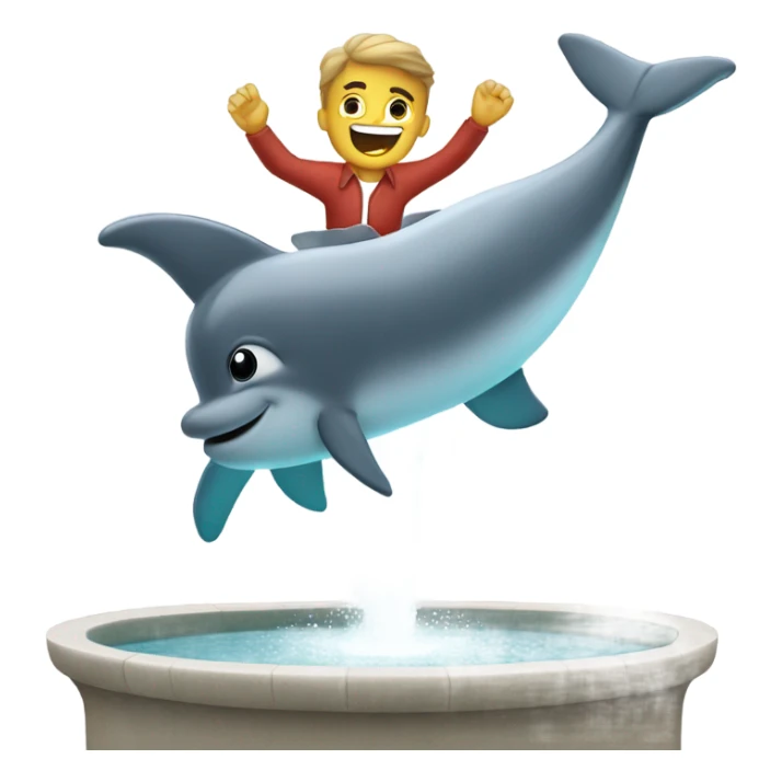 Guy who thinks he’s a dolphin jumping in a fountain sticker