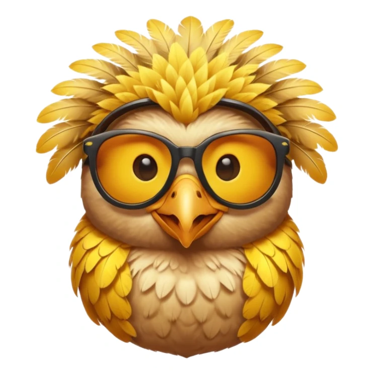 cool happy bird with sunglassess  sticker