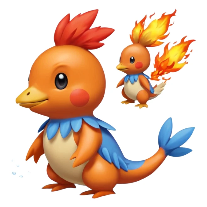 Mudkip-Tepig-Torchic-fusion (full body) sticker