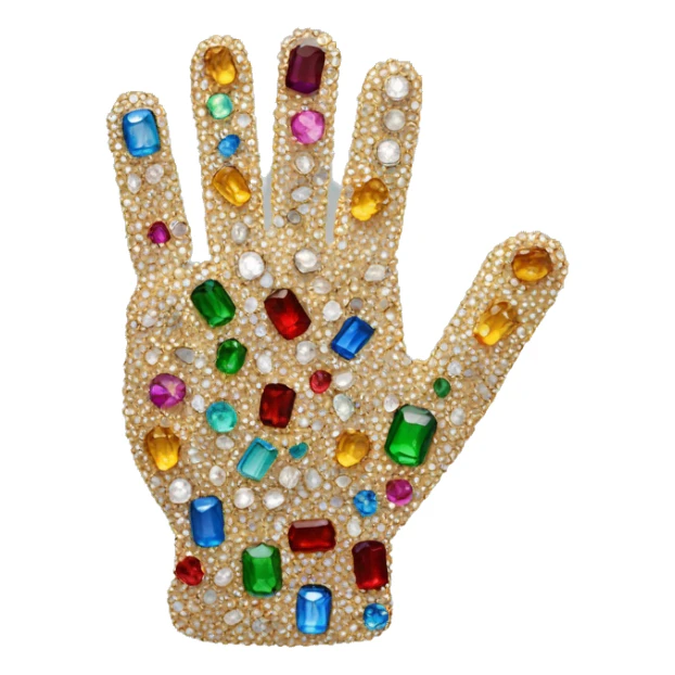 thumb down with the whole hand made from jewels sticker