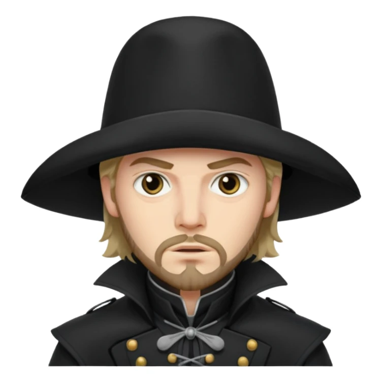 Athos, musketeer in black trench coat sticker