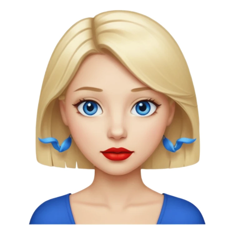 blond hair red lipstick girl sticker