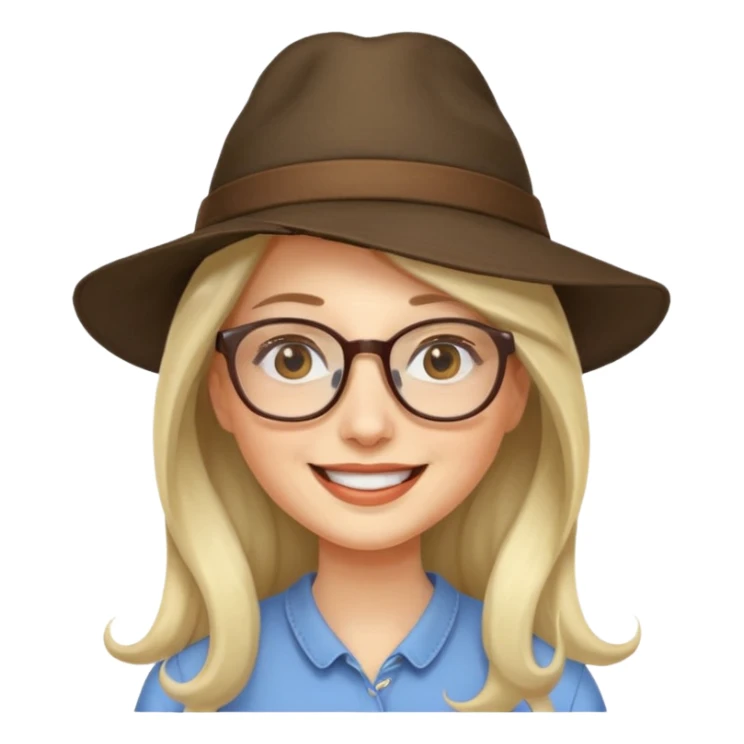 hatted womanwith glasses and long hair sticker