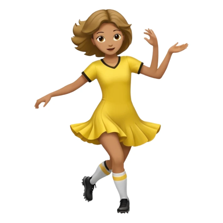 Soccer Player dance in yellow dress sticker