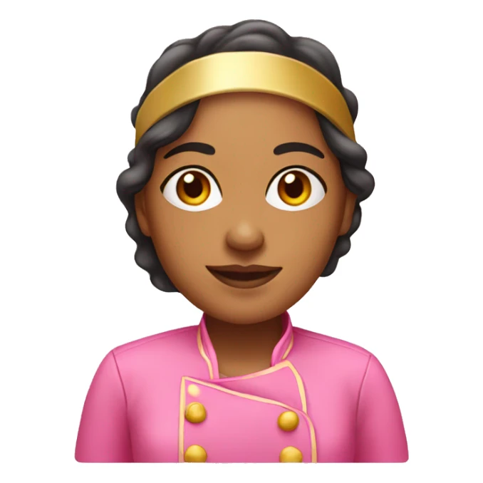 Female Latina Chef with pink and gold clothes sticker