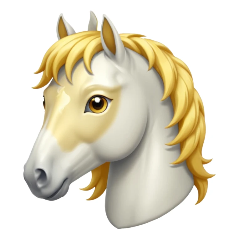 White horse with golden mane that has a sun effect sticker
