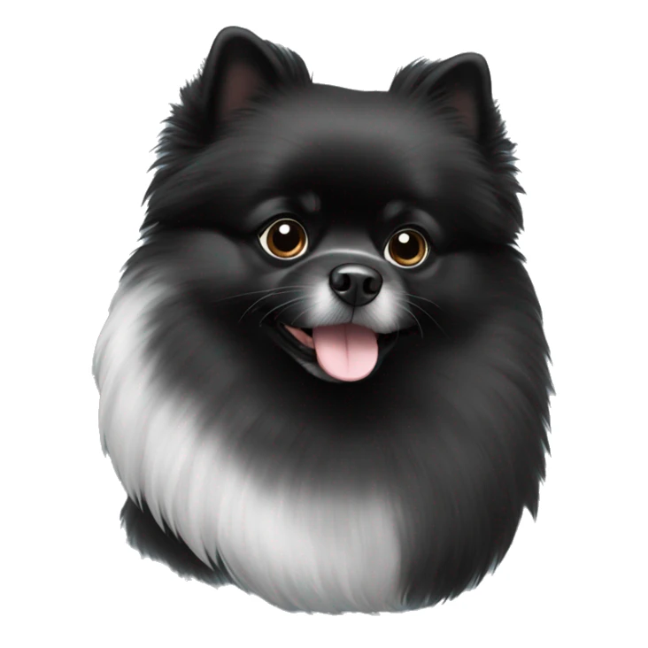 black pomeranian with a white nose  sticker