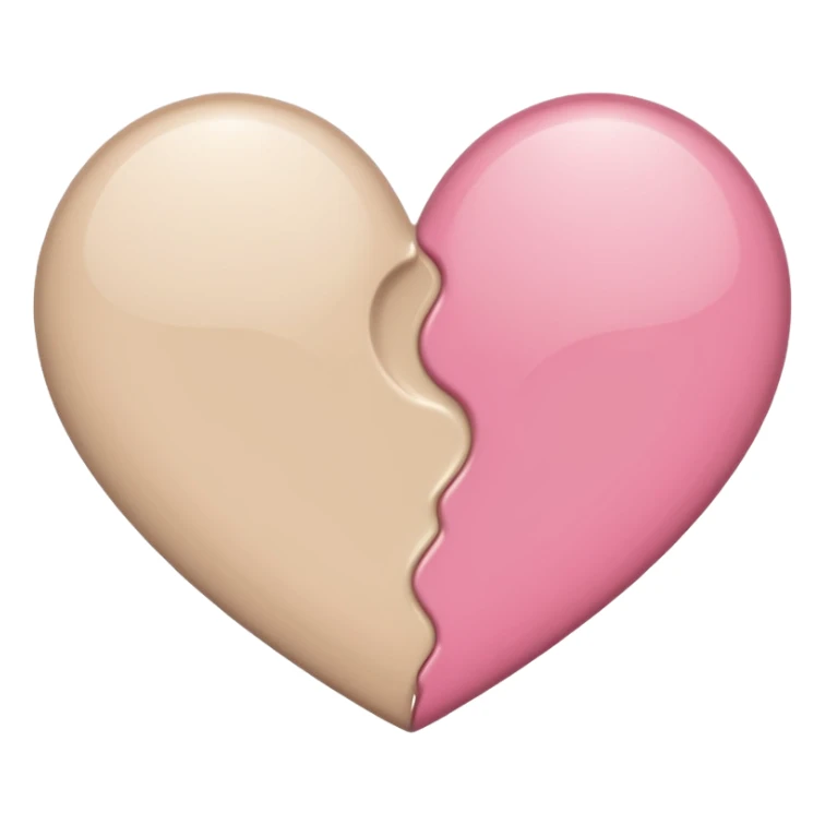 Make a heart with one half being like “🩷” and the other being beige sticker