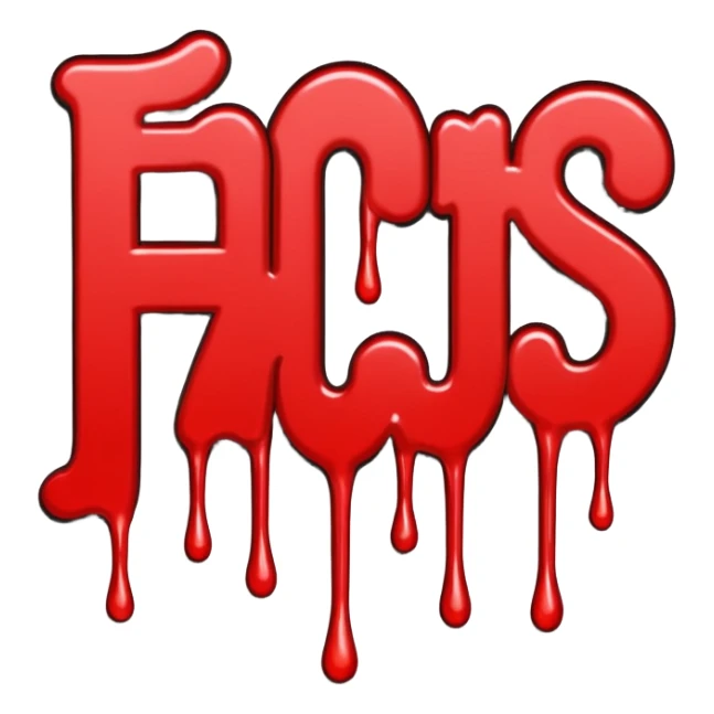 THE WORD FACTS in graffiti red sticker