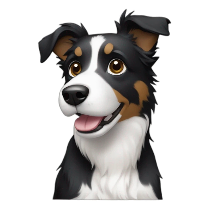 dog, short-hair, black, white-chest, white-stripe-down-face, border-collie-mcnab-terrier sticker