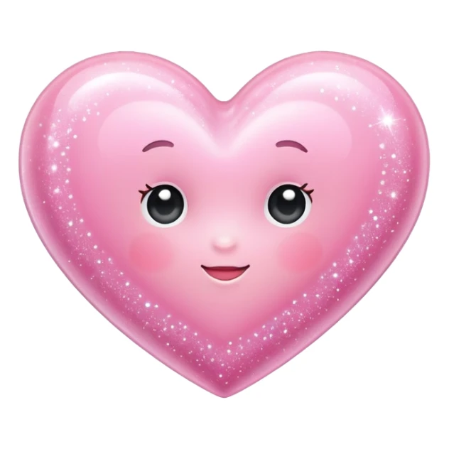 Baby pink love heart with sparkles  sticker