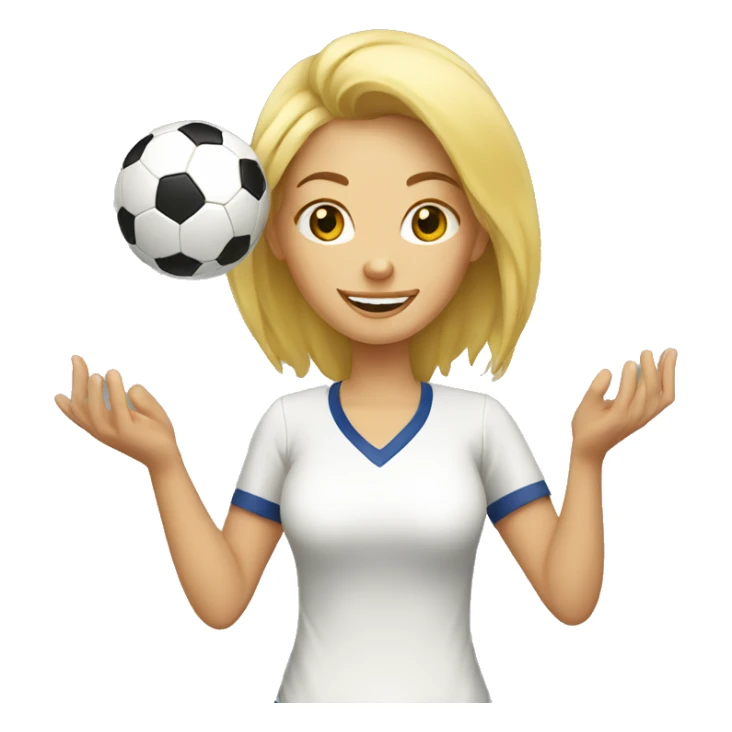blond woman spinning a soccer ball on her hands sticker