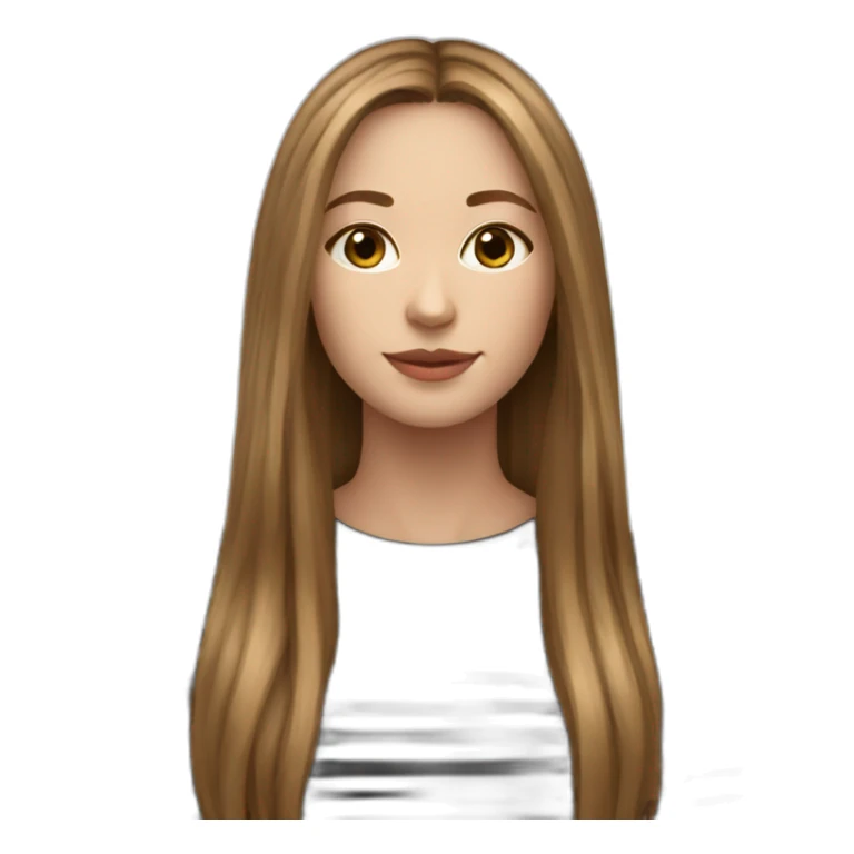 long light brown hair woman black stripy long-sleeve sticker