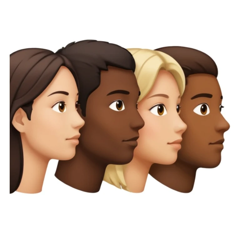 A line of people in profile, one behind the other sticker