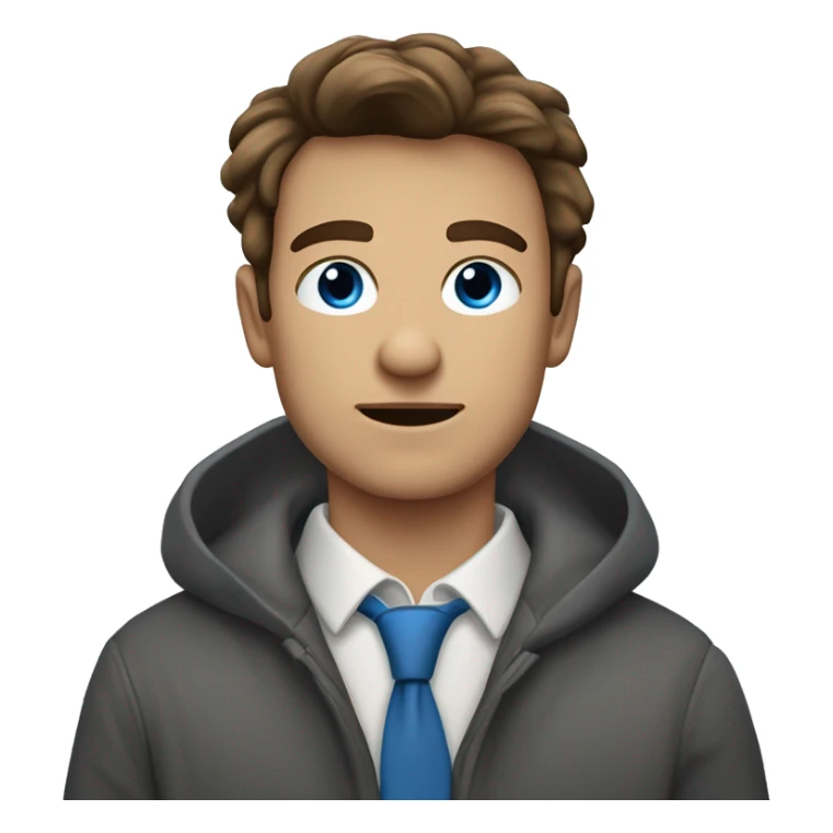 Dunkelhaariger junger Mann mit welligen Haaren leicht im Gesicht, ein blaues und ein braunes Auge und eine Narbe leicht über dem blauen Auge  sticker