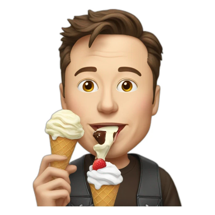 Elon Musk eating ice cream sticker