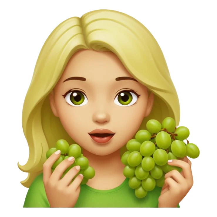 Light skinned girl eating grapes sticker