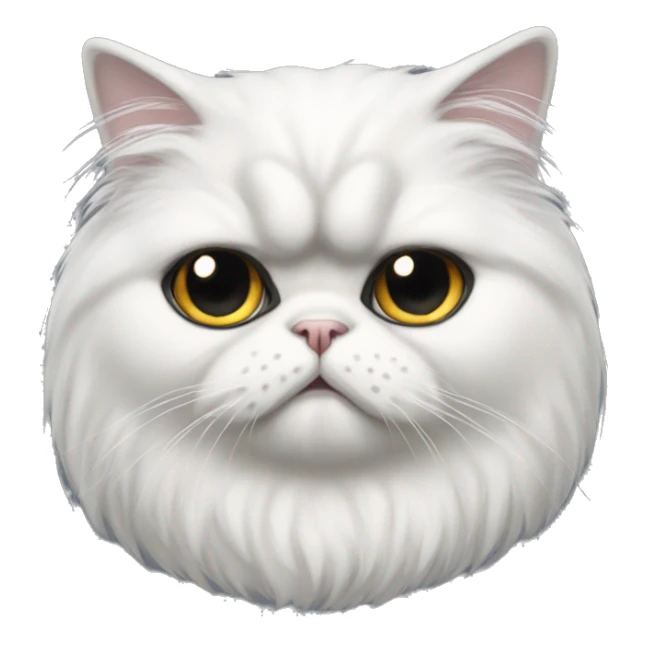 White Persian cat with black ears sad sticker