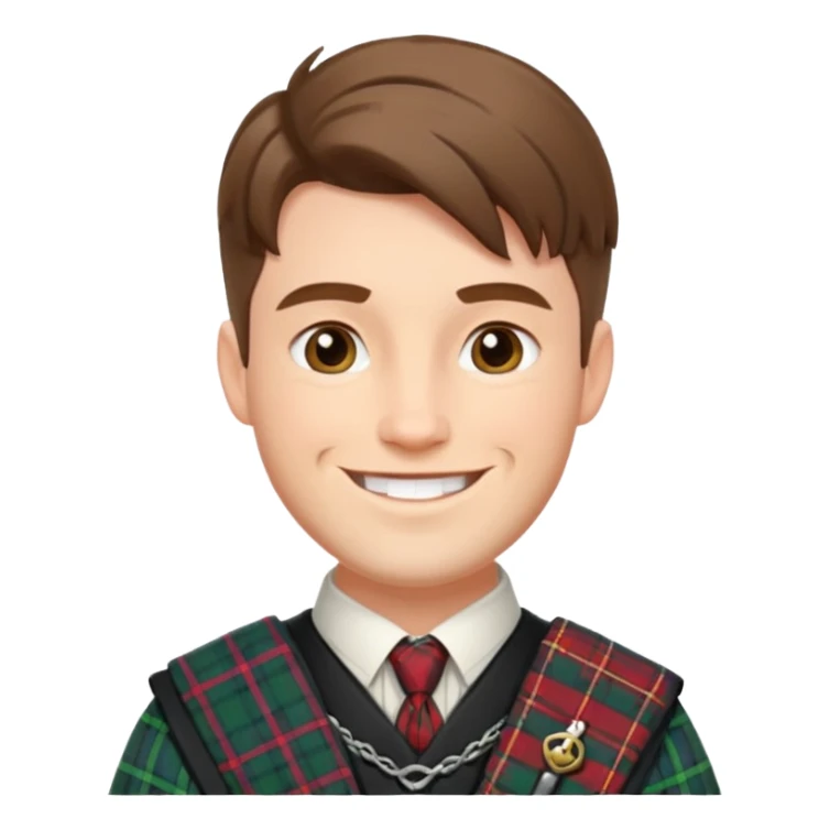 man traditional outfit in scotland sticker