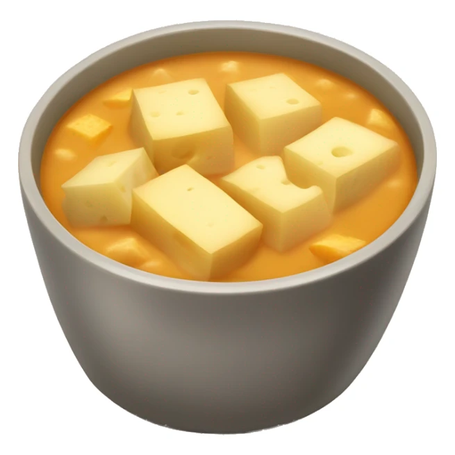 Soup with cubes of cheese and potato inside  sticker