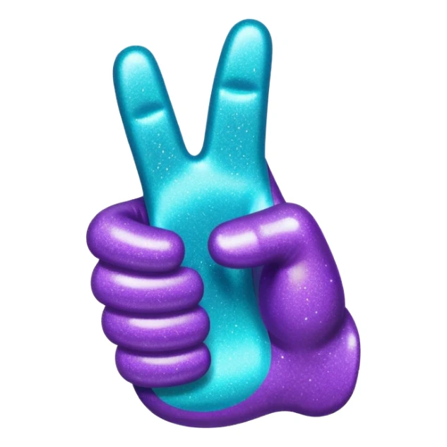 Glitter purple and cian hand thumbs up sticker