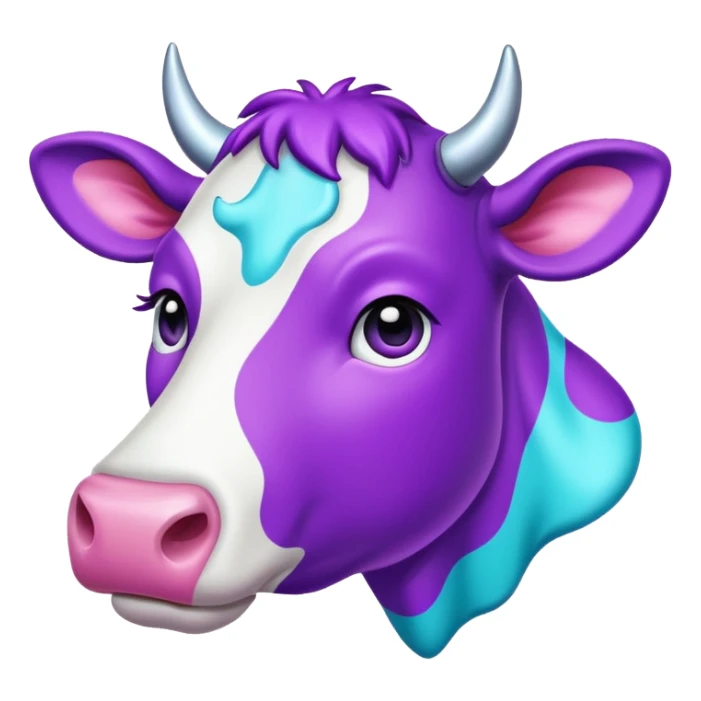 glitter purple and cian vaca sticker