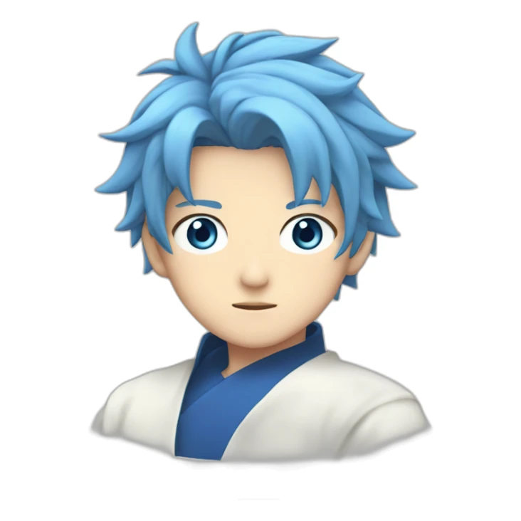Satoru Gojo with blue eyes and blue hairs sticker