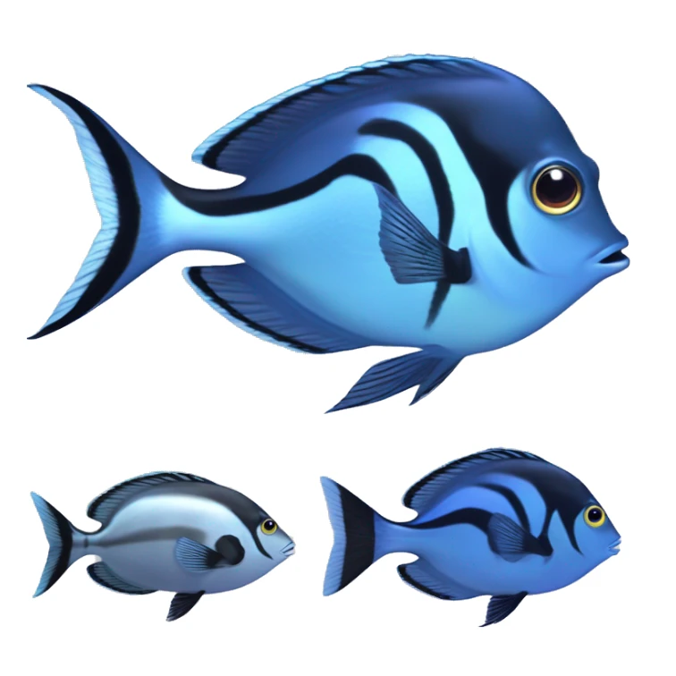 a marine fish named Blue Tang Fish focus on its coloration.  It looks like Dory in movie Finding Nemo.Please respect this fish‘s natural color. There is no white color on its body. sticker