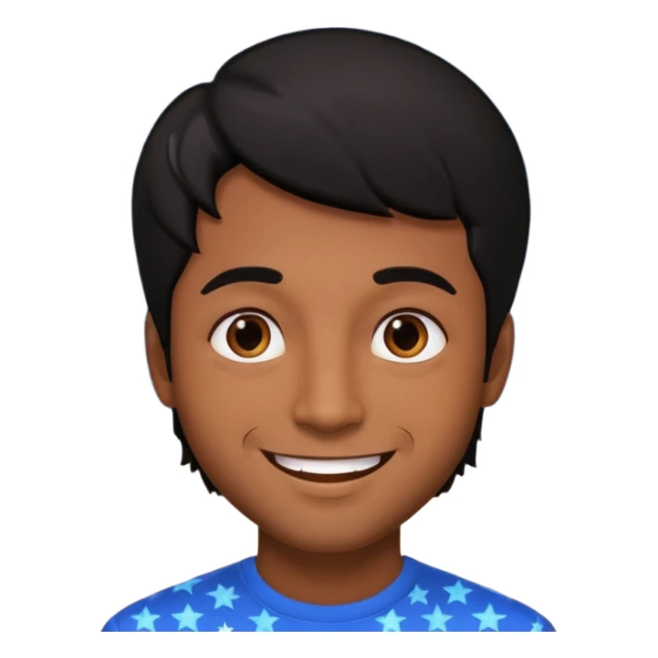 A brown skin man with stars in his eyes sticker