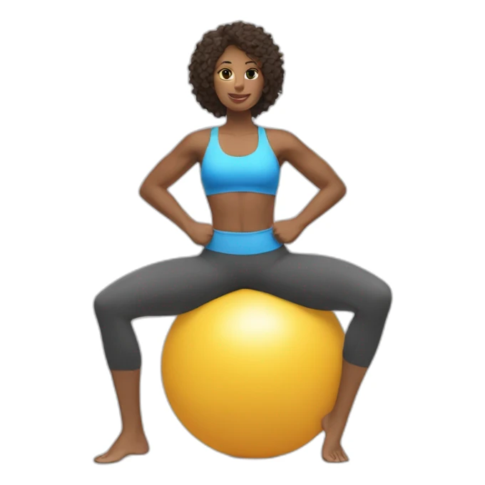 Chica con fitt ball pilates sticker