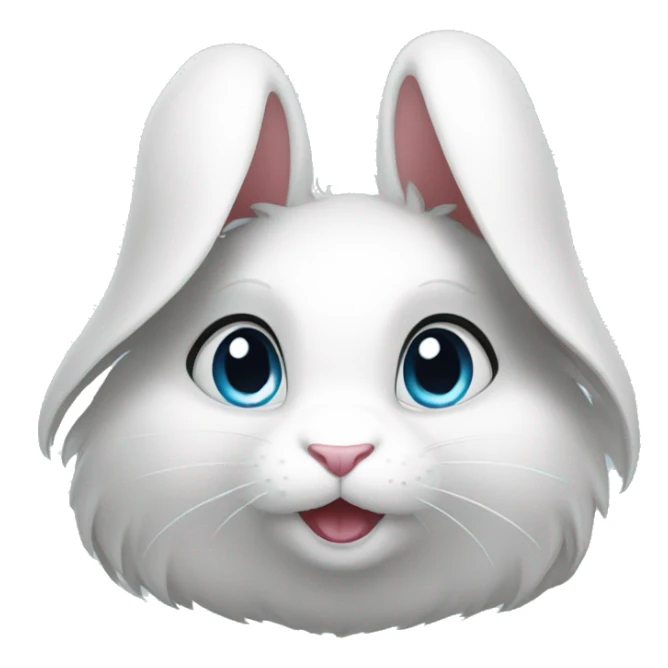White rabbit blue eyes long haïr sticker